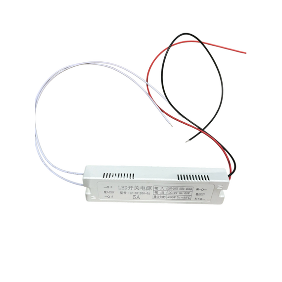 Блок питания p60w-ip20-12v, провода по 500 мм (китай)